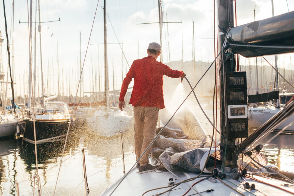 Professional boat cleaning